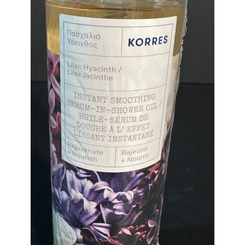Korres Lilac Hyacinth Instant Smoothing Serum-in-Shower Oil 250ml 8.45oz New - Picture 2 of 6